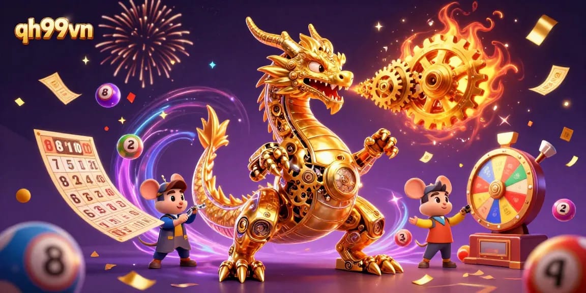 Join the excitement at qh99vn with a vibrant scene featuring thrilling game elements and a lively atmosphere.