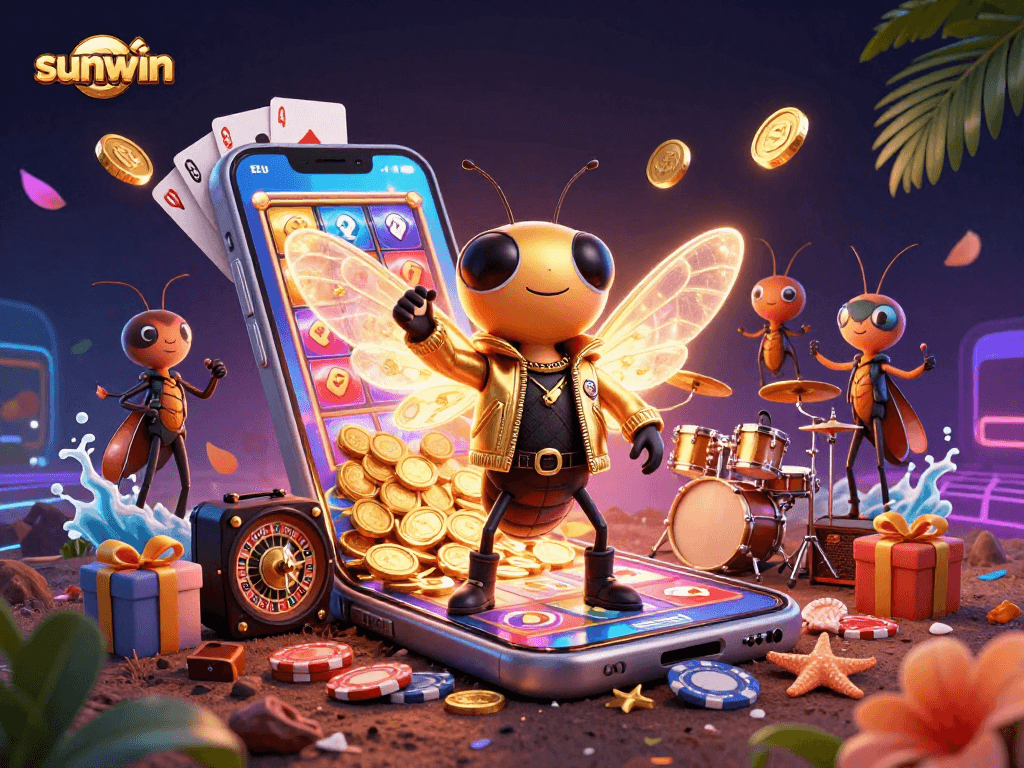 Join the vibrant sunwin casino scene as the cicada rock star entertains with colorful slot games.