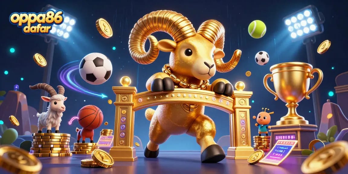 Engage in thrilling gameplay with oppa86 daftar, featuring an action-packed 3D casino scene.