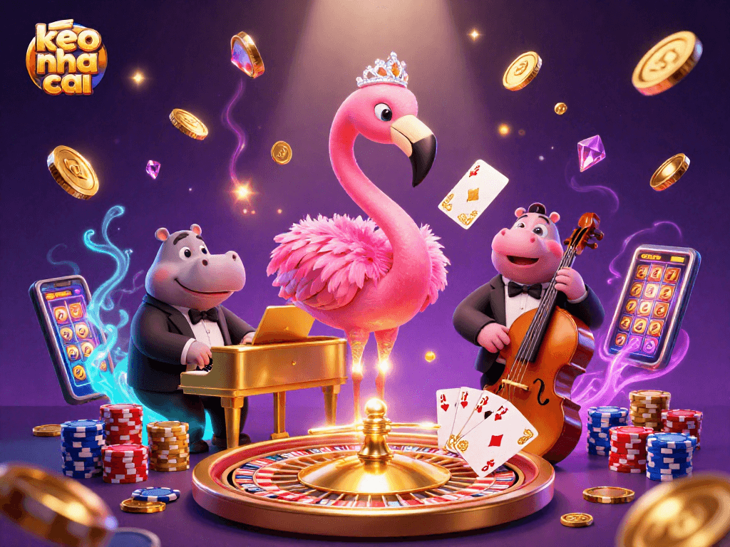 Experience the excitement of keo nha cai with vibrant casino characters and dynamic elements.