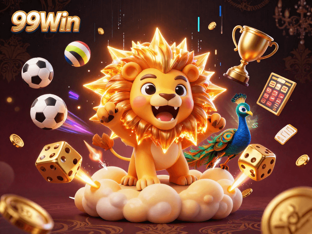 Win big with 99Win at this vibrant online casino scene featuring thrilling gaming elements.