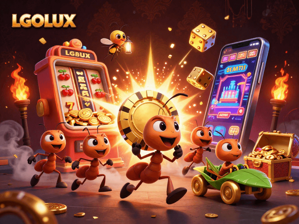 Experience excitement with LGOLUX as ants pull off a heist carrying a giant poker chip!