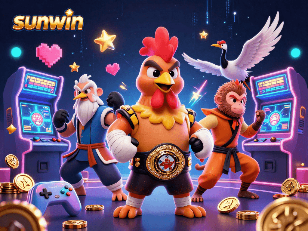 Experience thrilling gaming with sunwin featuring colorful arcade elements and engaging characters