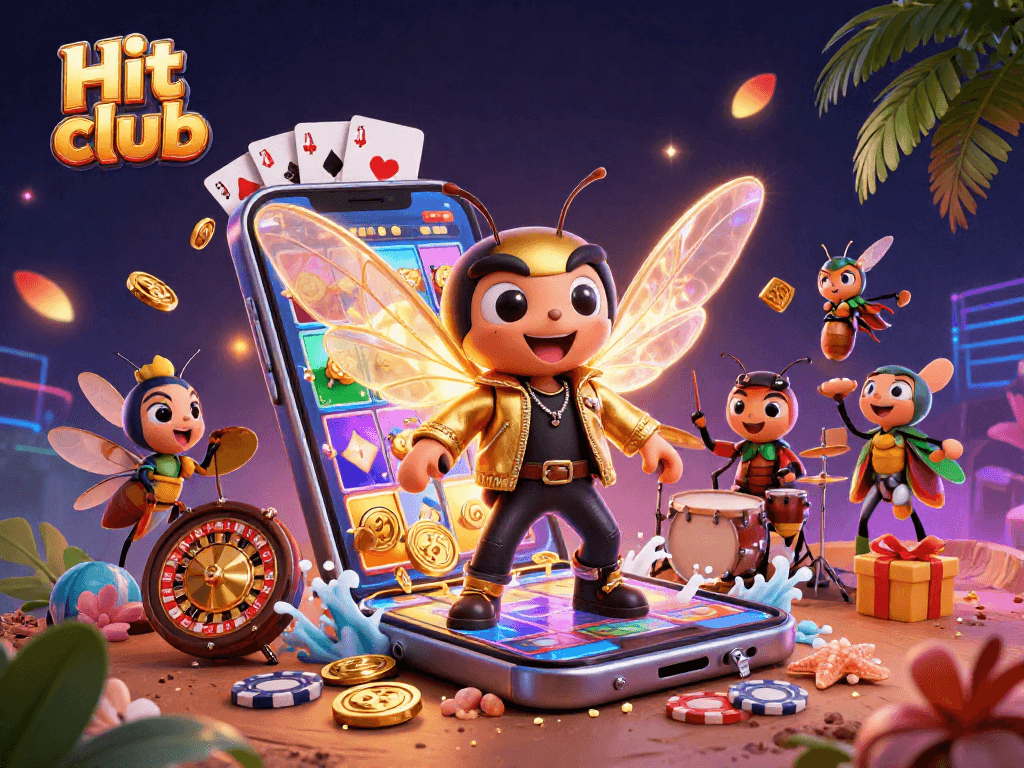Experience the excitement of Hit club with a vibrant 3D scene capturing casino classics.