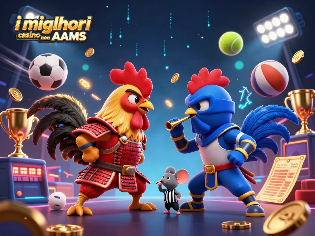 Gioca nei migliori casino non AAMS con i galli combattenti come simbolo di strategia e competizione.