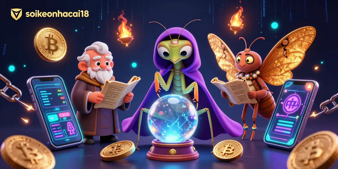 Engage with soikeonhacai18's vibrant gambling scene featuring crypto elements and mystical characters.