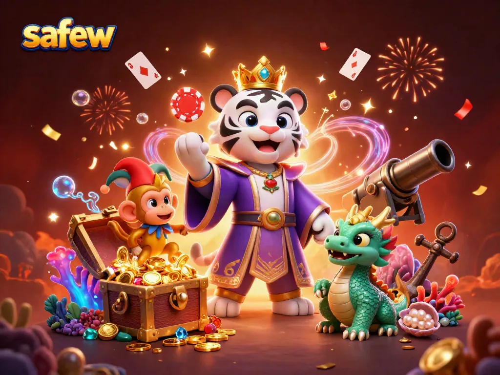 Engage in exciting gameplay with safew, featuring dynamic characters and colorful casino elements.