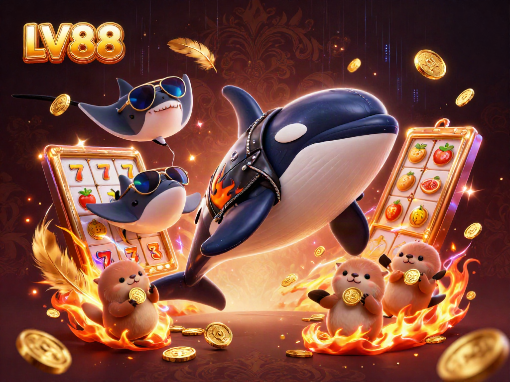 Experience exciting gameplay at LV88 with animated characters and vibrant casino elements.