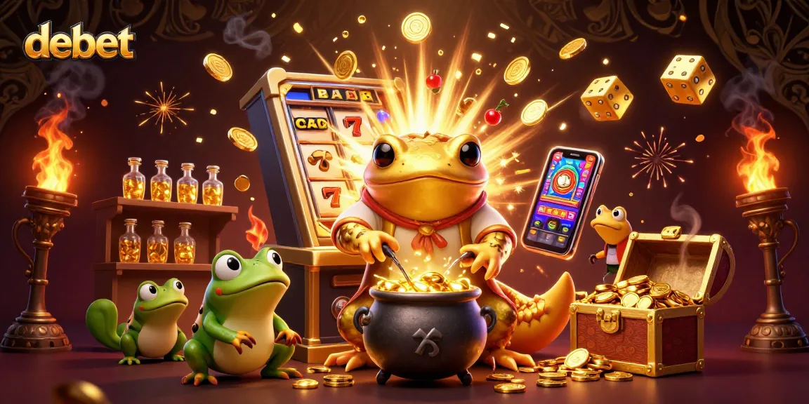 Experience the magic of debet with a golden salamander alchemist in a jubilant casino scene.