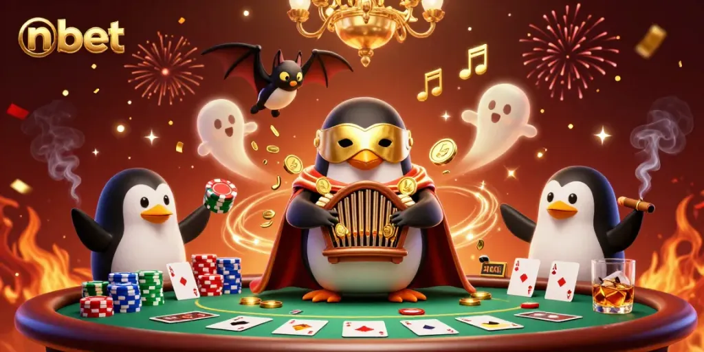Experience nbet excitement with a vibrant casino-themed scene featuring captivating characters and dynamic gaming elements.