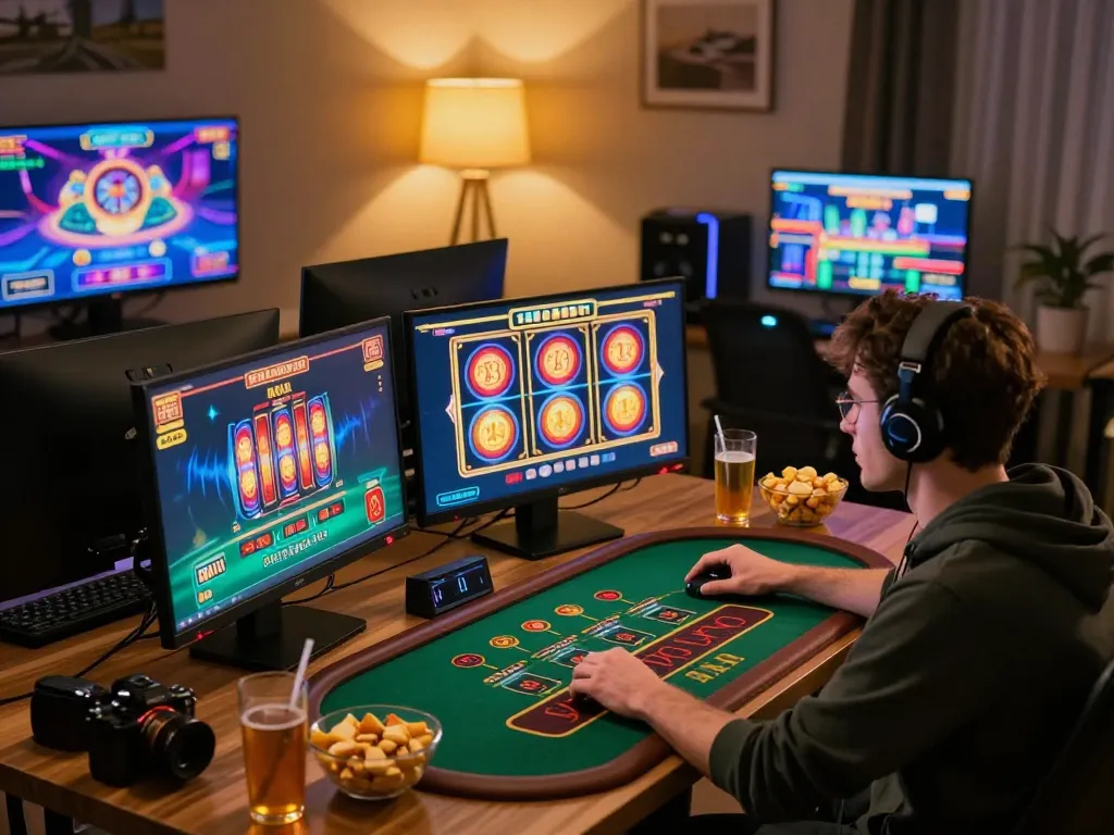 Aidan Brown Foundation enthusiastically plays blackjack in a lively online gaming setup