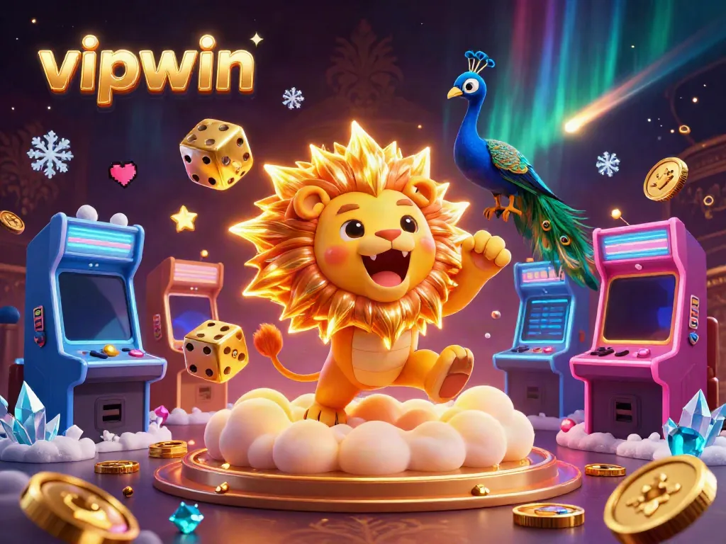 Experience thrilling gameplay at vipwin, where a dazzling lion and vibrant game elements come to life!
