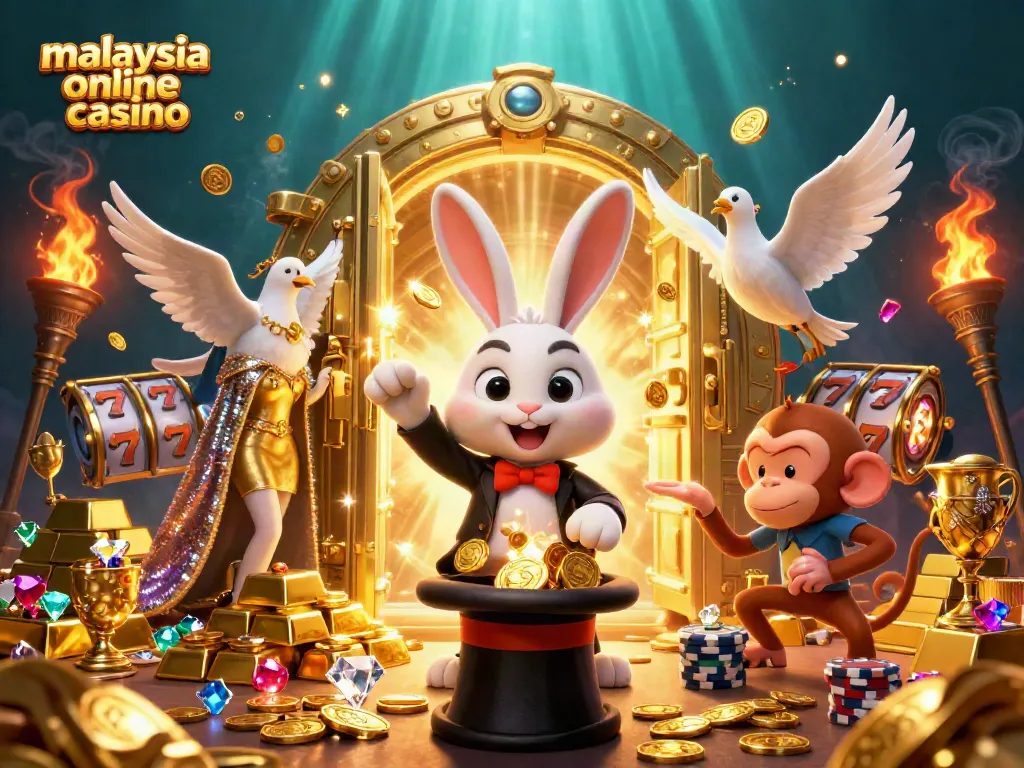 Experience winning moments at this vibrant malaysia online casino-themed illustration.