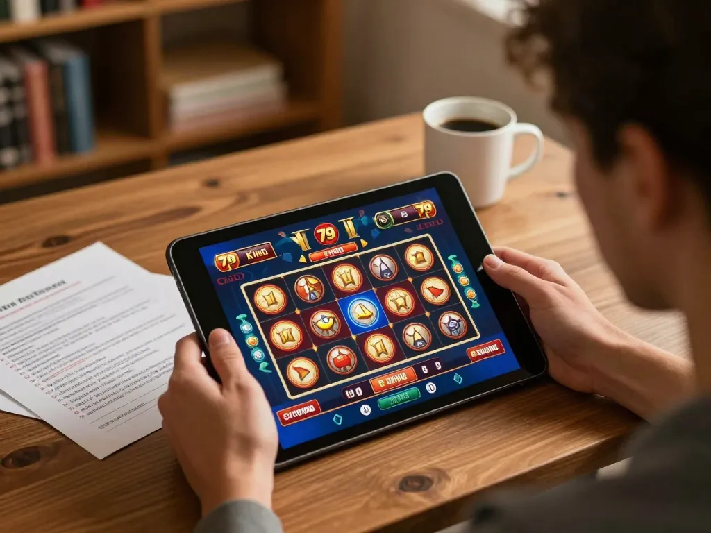 Players enjoying gameplay on the Trang chủ 79king app, focusing on strategy in a modern home setting.
