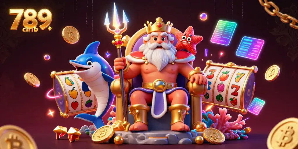 Experience the excitement of the 789 club with vibrant slot reels and lively casino elements.