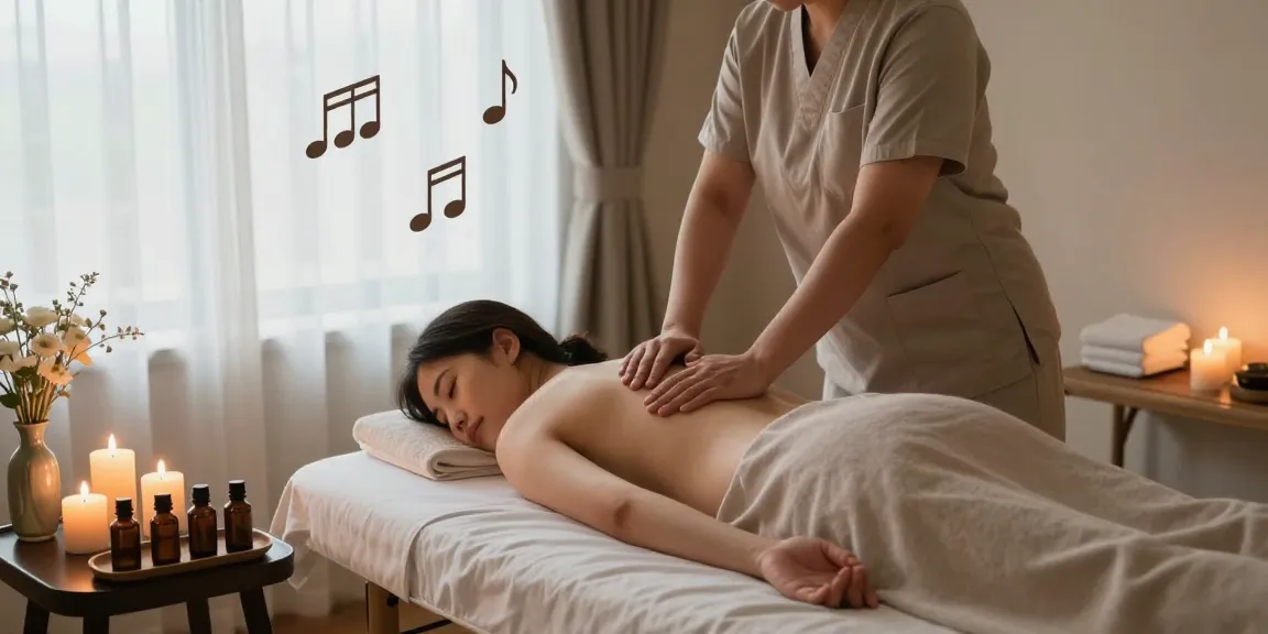 Relaxing 송파출장마사지 therapy session in a tranquil setting with soft lighting and essential oils.