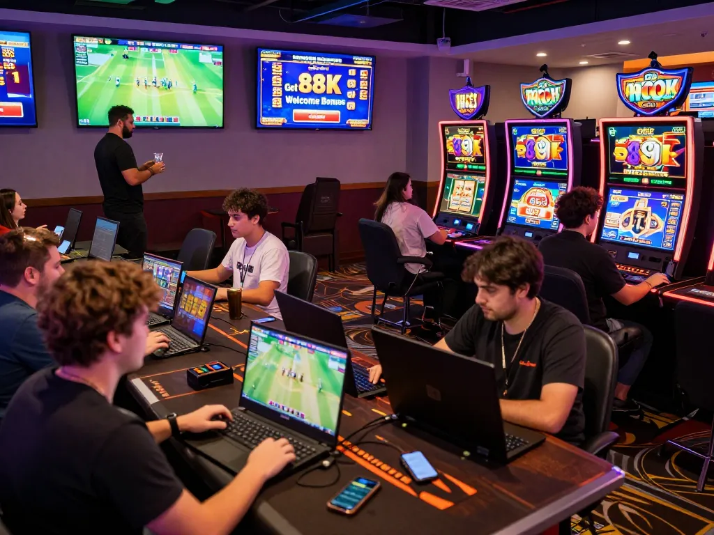Engaged players enjoying RR88 online casino games with vibrant atmosphere and promotions.