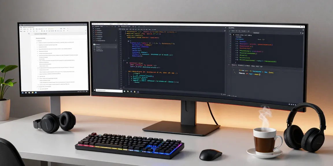 gi8ee software development workspace with modern tech tools and vibrant RGB lighting.