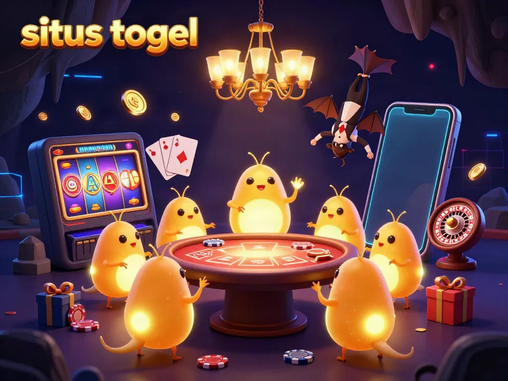 Experience vibrant gameplay with situs togel as glowworms illuminate a digital casino scene.