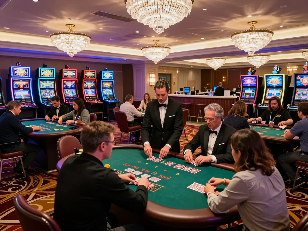 Engaging blackjack action at cm88 casino with players focused on their game