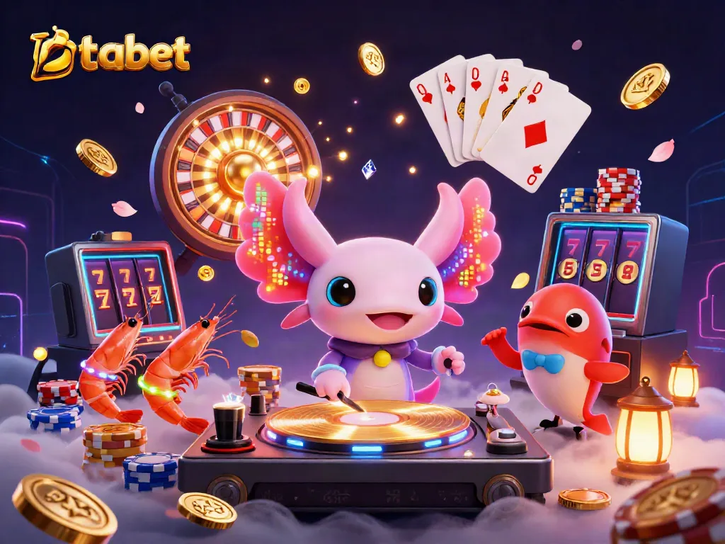 Experience thrilling gameplay at thabet with vibrant neon casino elements and lively characters.
