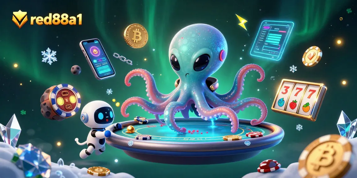 Experience thrilling gameplay at red88a1 with an exciting poker scene featuring a cartoon alien and rich gaming elements.