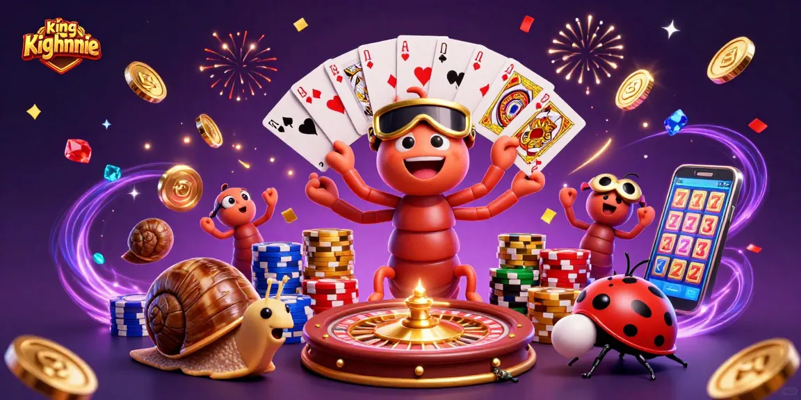Experience kingjohnnie's vibrant casino scene with a cheerful 3D cartoon dealer and excited players.