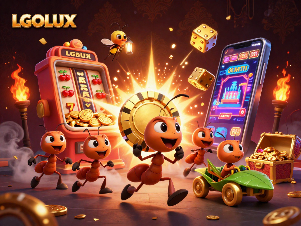 Experience excitement with LGOLUX as ants pull off a heist carrying a giant poker chip!