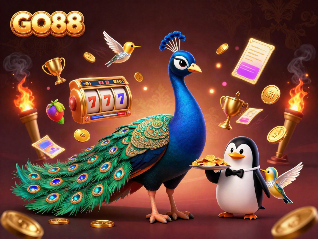 Experience exhilarating slot wins at GO88 with dynamic 3D characters and vibrant casino elements.