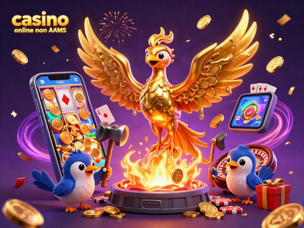 Scopri il mondo dei casino online non AAMS con una rappresentazione vibrante e ricca di elementi ludici.