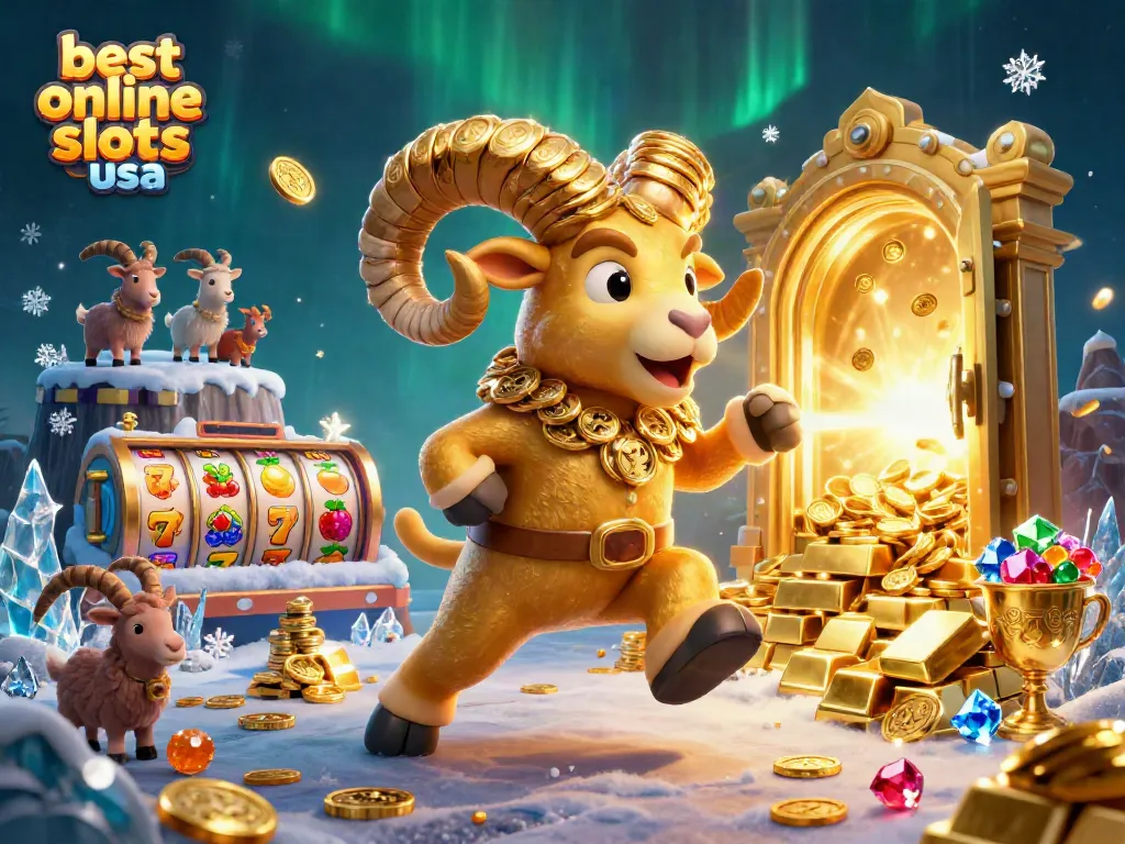 Experience the excitement of the best online slots USA with vibrant 3D illustrations showcasing thrilling jackpots and dynamic gameplay.