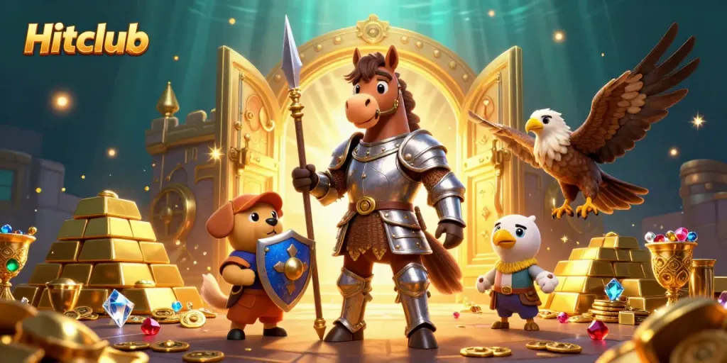 Hitclub showcases an exciting casino adventure with fantasy characters and treasure elements.