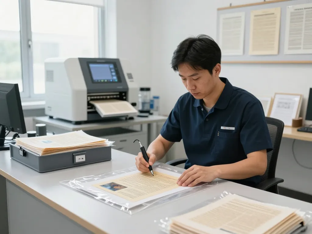 Bóc plastic expert restoring important documents without damage.