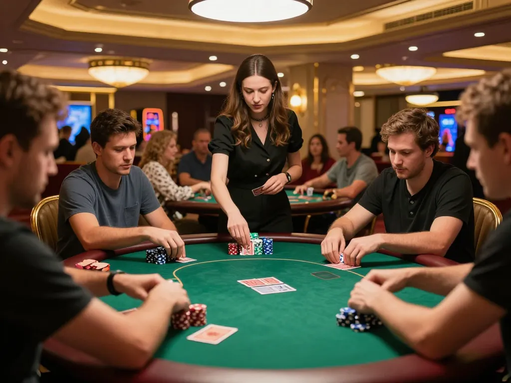 Players strategizing in vibrant poker game at hitclub casino, showcasing dynamic gameplay and excitement.