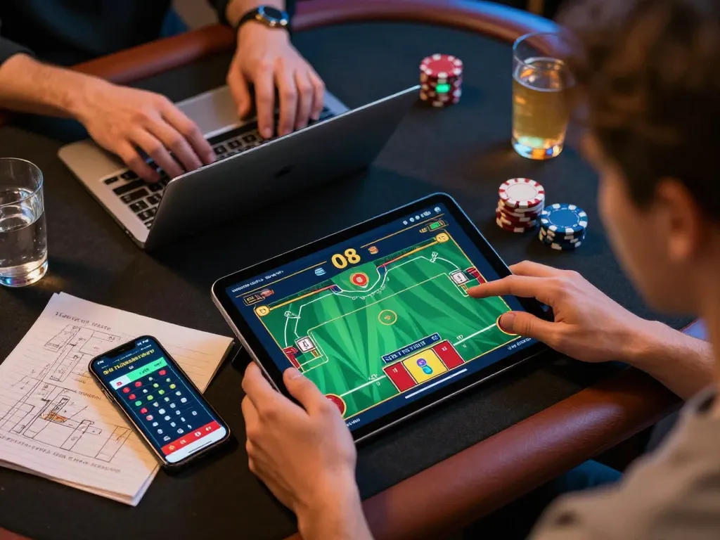 O8 mobile gaming session featuring an engaging smartphone betting experience in a cozy setting.