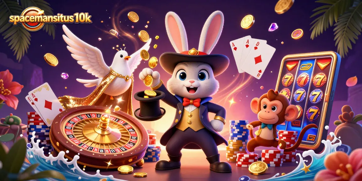 Experience thrilling gameplay with spacemansitus10k, highlighting a magical slot machine scene.