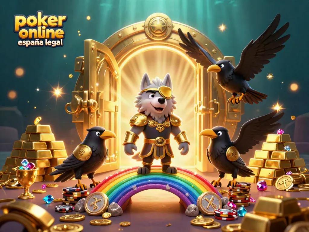 Juega al póker online en España legal en un ambiente vibrante con Odin y sus cuervos.