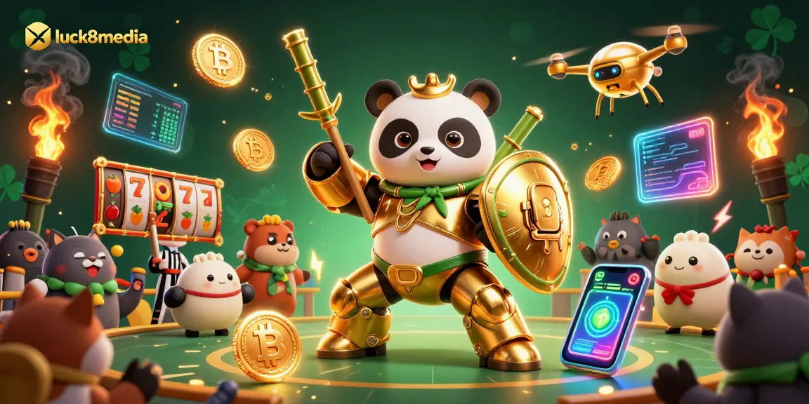 Engage with luck8media to experience thrilling online slots surrounded by 3D animated characters and crypto elements.