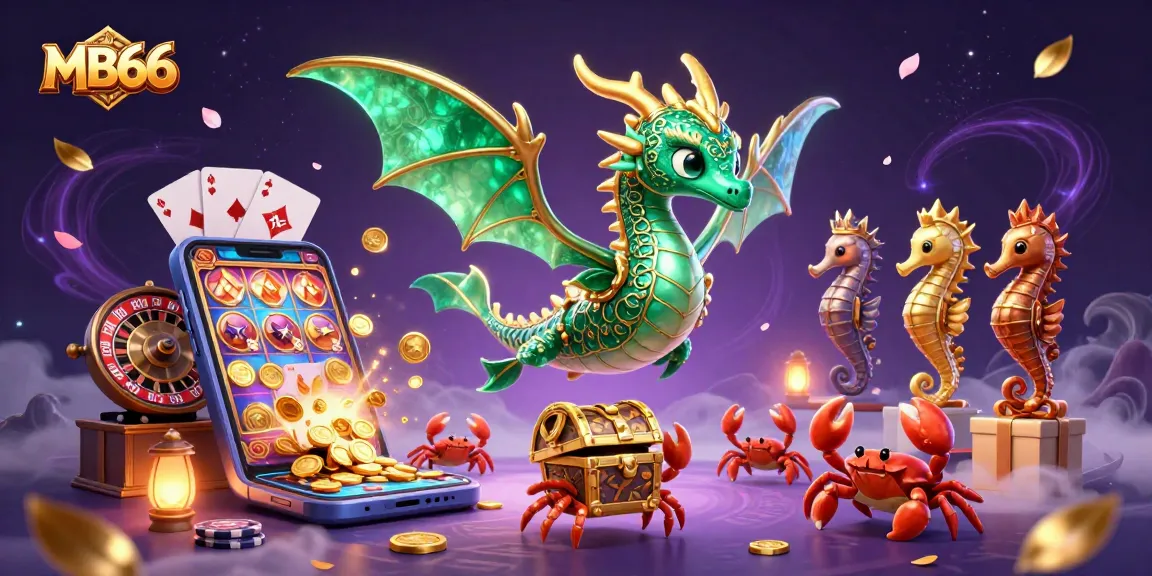 Experience thrilling slots at MB66 with captivating sea dragon imagery and dynamic casino elements.