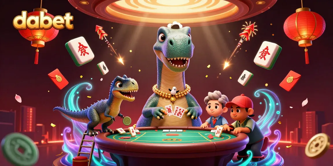 Dabet elevates online gaming with a towering brontosaurus and clever raptor dealing cards.