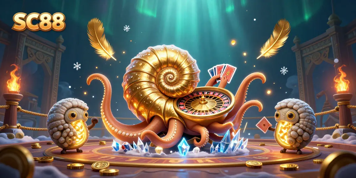 Experience the exciting world of SC88 with a giant nautilus themed casino scene featuring dynamic gaming elements.